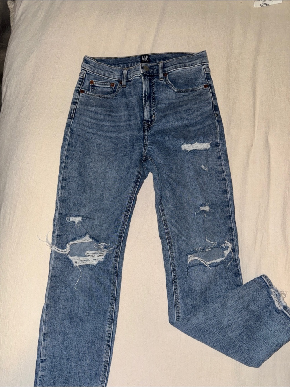 GAP  Ripped Medium Blue Skinny Jeans